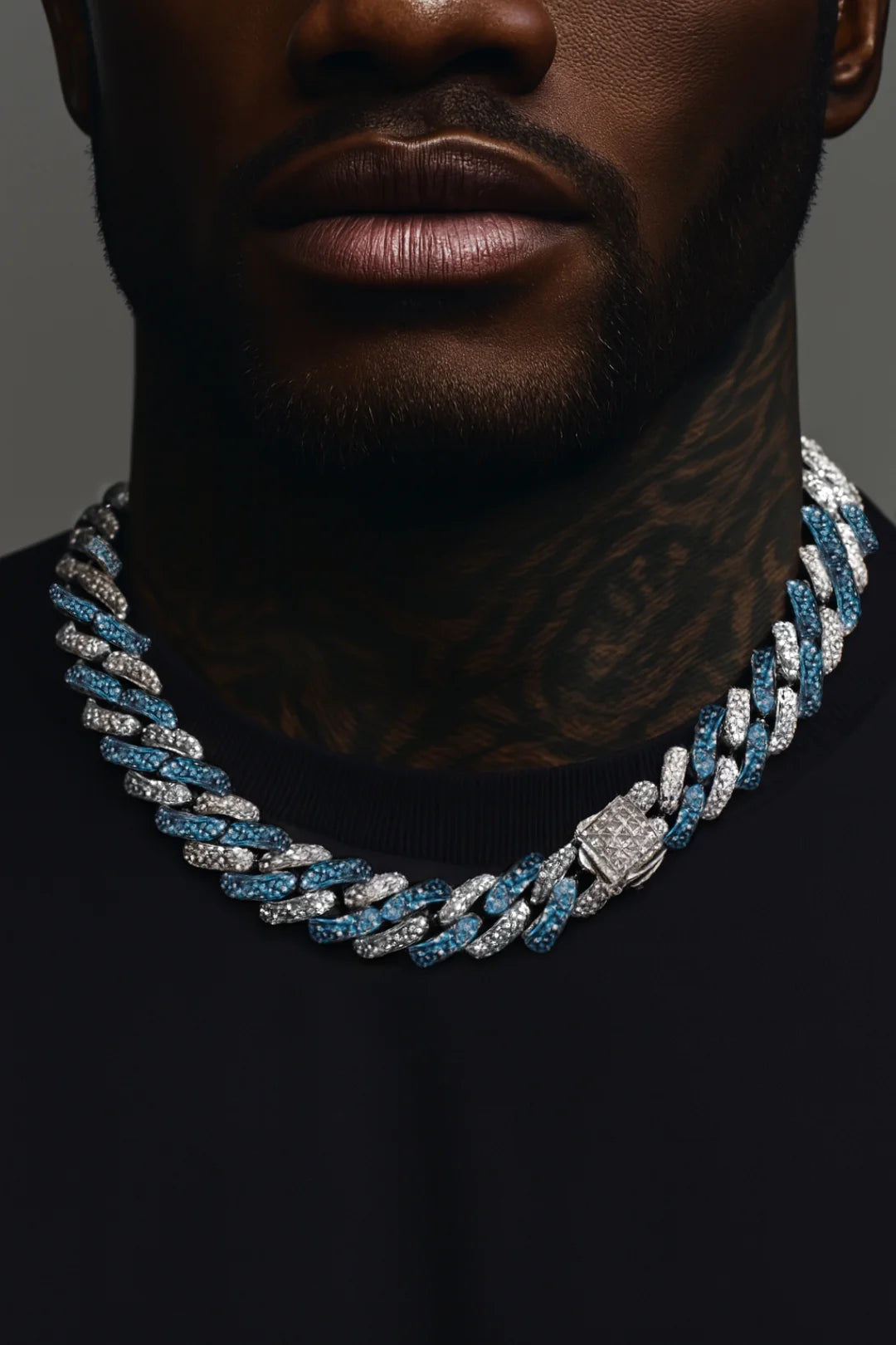 CADENA CUBANA AZUL-PLATA