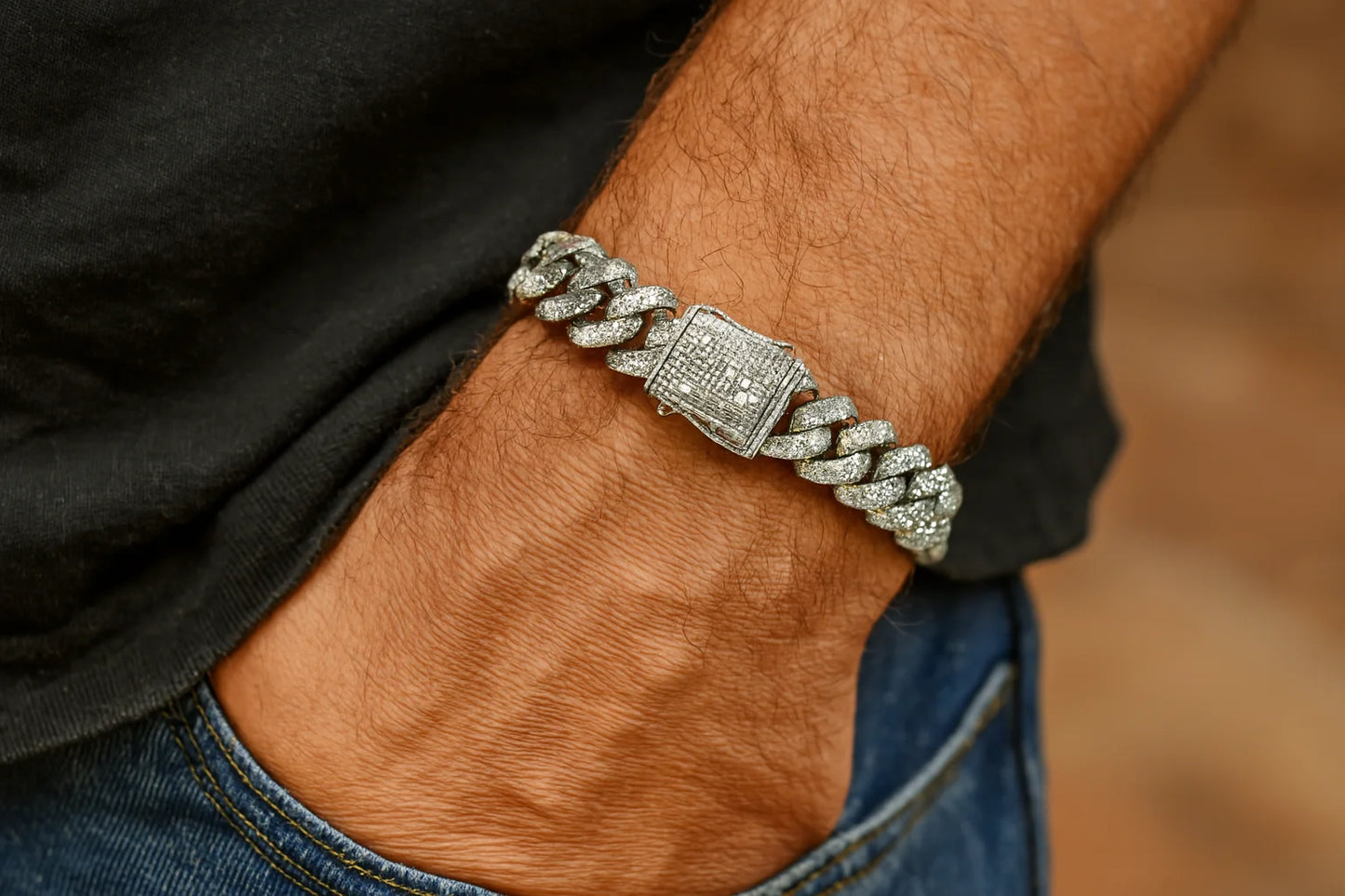PULSERA CUBANA PLATEADA