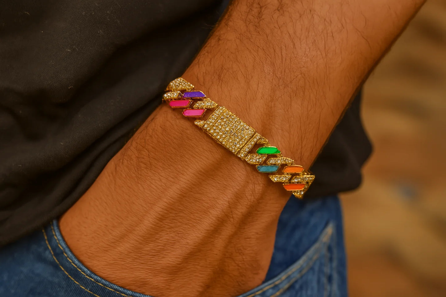 PULSERA CUBANA RAINBOW