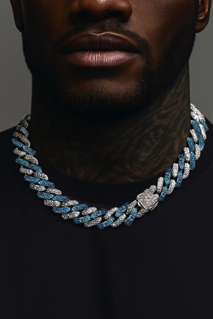 CADENA CUBANA AZUL-PLATA