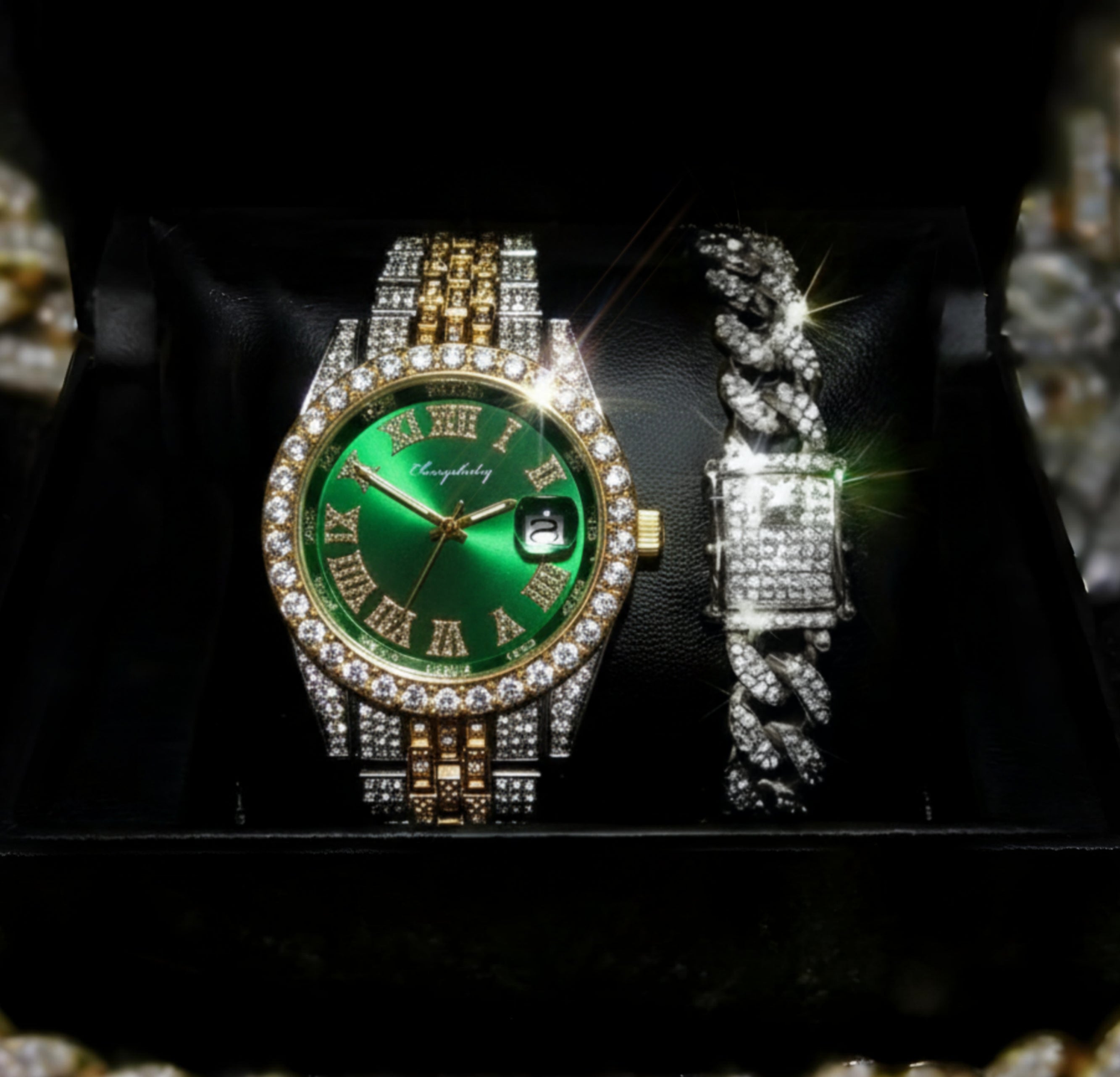 VERDE + PULSERA PLATEADA