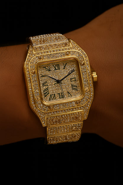 RELOJ CRT DORADO